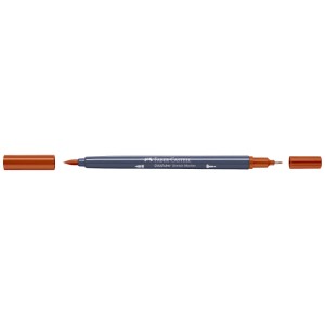 Feutre de croquis Faber-Castell Goldfaber Siena Gebrannt Hell avec deux pointes et capuchons retirés.