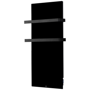 Sonnenkönig Infrarot-Heizwand Bagno, riscaldatore in vetro nero con portasciugamani per bagno e soggiorno.