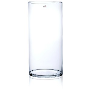 Vaso cilindrico trasparente Sandra Rich Cyli, alto 40 cm, ideale per fiori e decorazioni.
