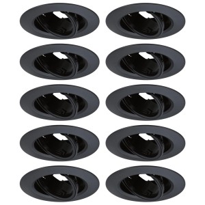 Set de spots encastrables Paulmann, dimmables, noirs, lot de 10 pour ampoules GU10.