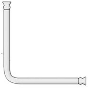 Wenko Barre de douche d'angle universelle, chrome brillant, pour montage d'angle de rideaux de douche.