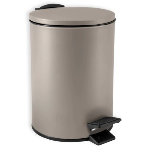 Spirella Adelar pattumiera a pedale, 3 l, tortora opaco, cestino cosmetico soft-close.