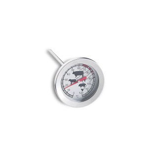 Thermomètre à viande Möller Therm, 15,5 cm, acier inoxydable, avec affichage de la température pour différents types de viande.