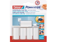 Tesa Powerstrips Clip cavo con 6 x Powerstrips Small Bianchi 5 pz.