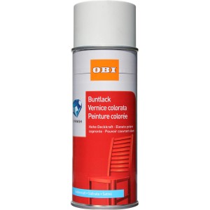 OBI Smalto spray universale Bianco puro satinato, bomboletta da 400ml. Per interni ed esterni.