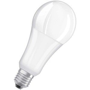 Ampoule LED Osram E27, forme classique, blanc chaud, 21W, dimmable.