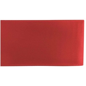 Nastro di raso rosso, largo 4 cm e lungo 500 cm, per lavori creativi e decorazioni.