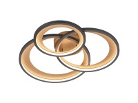 Trio LED Deckenleuchte Granada matt Schwarz-Gold 36 W