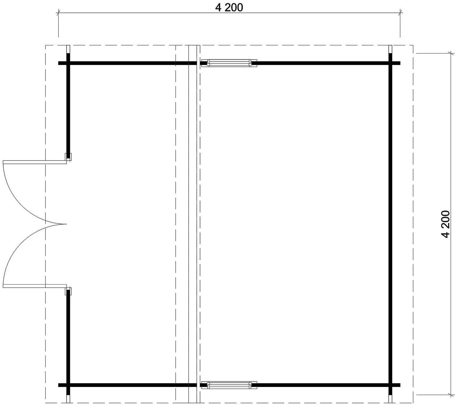 Carlsson HolzGartenhaus Pultdach Druckimprägniert 400 cm x 440 cm