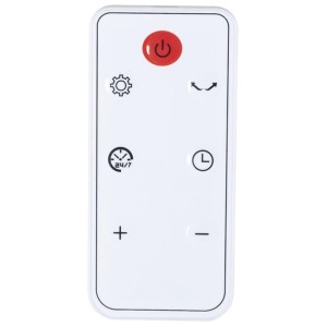 Télécommande pour chauffage mural Emerio, blanc, avec boutons pour température et minuterie.