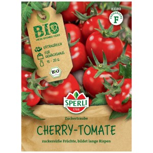 Sperli Graines de tomates cerises bio Zuckertraube pour 8 plants, fruits rouges et sucrés.