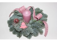 Adventsgesteck Nobilis mit 1 Kerze Altrosa Ø 23 cm