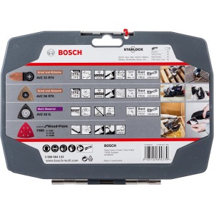 Set de ponçage Bosch pour outils multifonctions, 6 pièces, pour bois et mortier. Accessoires Starlock.