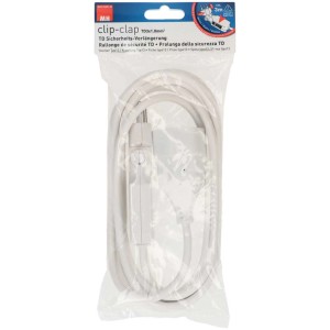 Rallonge Max Hauri TD ClipClap, 3 m, blanc, avec fiche plate rotative.