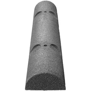 Grauer Kraiburg Profimat® Bumpy Anfahrpuffer aus Gummigranulat, 15x80 cm, mit Aussparungen.