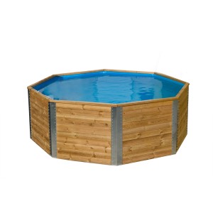Piscine en bois Weka 593 : Piscine octogonale en épicéa traité sous pression avec échelle.