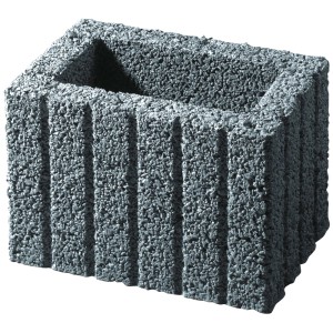 Mini-pietra da piantare grigia (30x20x20 cm) con struttura scanalata per giardino e paesaggistica.