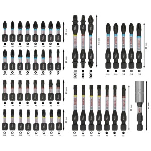 Set di inserti per avvitatori Bosch Professional PRO Impact, 48 pezzi: inserti versatili per avvitare.