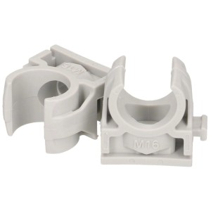 Morsetti grigi M16, set da 10 per fissaggio cavi e tubi.