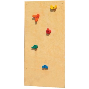 Parete da arrampicata per torre gioco Karibu Luis con prese colorate.