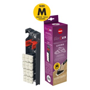 Set piedini per scala Hailo EasyClix Living M con magazzino per proteggere i pavimenti delicati.