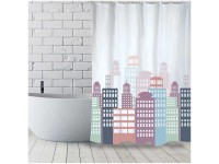 MSV Duschvorhang Villes PEVA 140 x 180 cm ohne Ringe