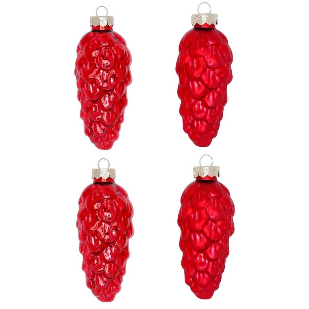 Deko-Anhänger Zapfen Glas Rot 9 cm / 4 Stk. kaufen bei OBI