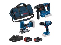 Bosch Professional Kit 3 Akku-Geräte GSB/GST/GBH 18 V mit 2 Akkus und Ladegerät