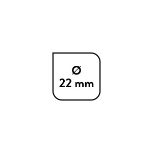 Simbolo per supporto doccia: asta doccia Ø 22mm.