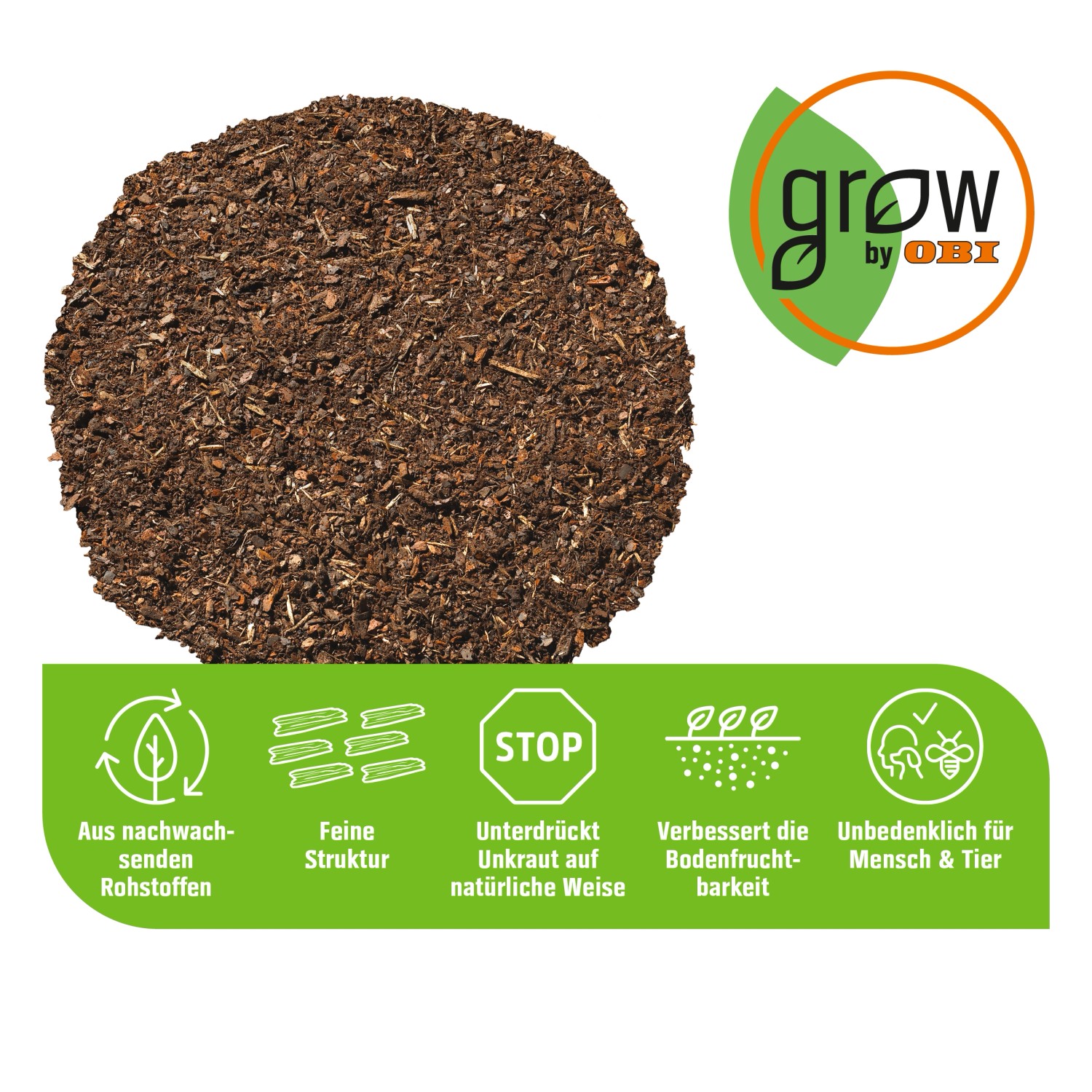 GROW by OBI Rindenmulch fein 45 l kaufen bei OBI