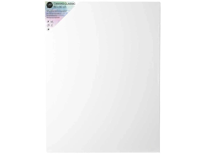 Keilrahmen Classic mit Leinwand Weiss 60 x 80 cm