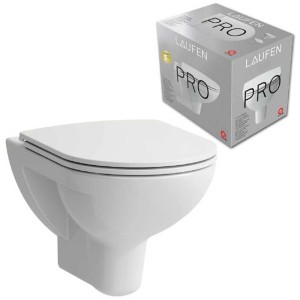 Laufen Set WC sospeso Pro Basic Rimless, bianco con sedile WC