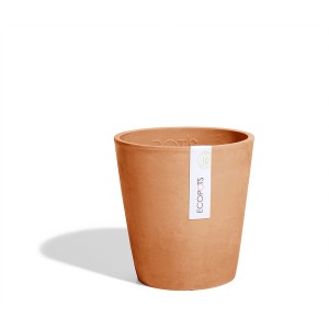 Pot de fleurs Ecopots Morinda Terra, Ø 14 cm, en matériau écologique pour intérieur et extérieur.