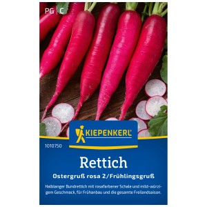 Kiepenkerl Ravanello Ostergruss rosa: Semi per ravanelli rosa e affusolati.