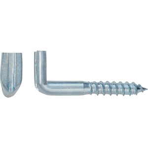 LUX Schlitzhaken, 4 Stück, verzinkt, 4,6x50mm, für sichere Befestigung von Gegenständen.