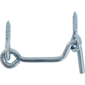 Loquet tempête zingué avec oeillet, 3,4 x 60 mm, pour fixer portes et volets.