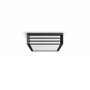 Plafonnier extérieur Philips Moonshine anthracite, 27,9x27,4 cm, avec des entretoises horizontales.