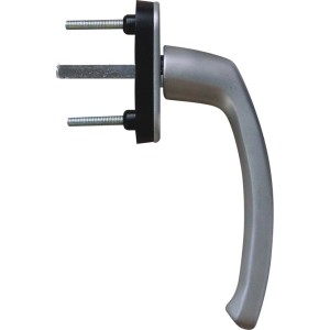 Poignée de fenêtre en aluminium chromé pour fenêtre PVC.