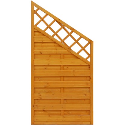 Sichtschutzzaun-Element Hamburg lasiert Pinienfarben 180 x 120 / 90 cm