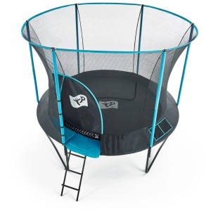 Trampolino TP Toys Genius 10 FT con rete di sicurezza e scala per esterni.
