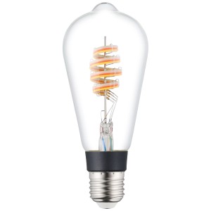 Eglo LED-Leuchtmittel ST64 RGBW E27, klare smarte Leuchte mit Farbwechsel, 4,9 W.