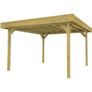 Pergola da giardino Weka 657 in legno naturale con tetto piatto, 262x262 cm.