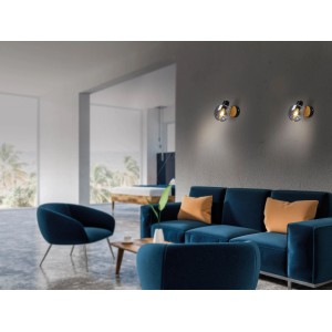 Moderne Näve Wandspot Fumoso mit grauem Glasschirm, 16 cm, für gemütliches Licht.