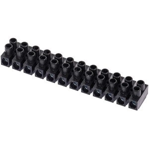 Morsettiera LUX nera, 12 poli, per cavi fino a 2,5 mm².