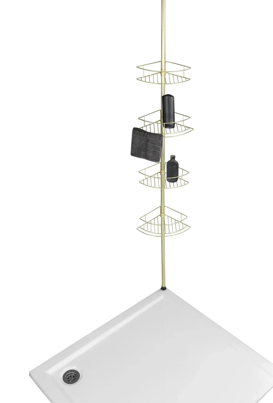 Scaffale Angolare Bagno Wenko Molinella, 2 Ripiani Con Cestelli, Nero Opaco