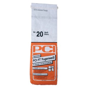 Sack PCI FT Fugenweiss Fugenmörtel, 5 kg, für Fliesen- und Mosaikbeläge im Innen- und Aussenbereich.