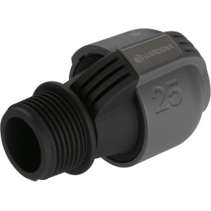 Raccord Gardena 25 mm x 25 mm avec filetage mâle pour systèmes d'arrosage.