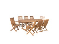 Beliani Gartenmöbel-Set Maui 8-Sitzer Akazienholz Braun