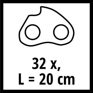 Image symbole Chaîne de rechange Einhell 20cm, 32 maillons entraîneurs pour tronçonneuse à batterie.