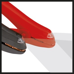 Cavi di avviamento Einhell BT-BO 25/1 A LED SP con pinze rosso-nere completamente isolate con illuminazione a LED.